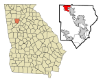 Cobb County Georgia Incorporated and Unincorporated areas Acworth Highlighted